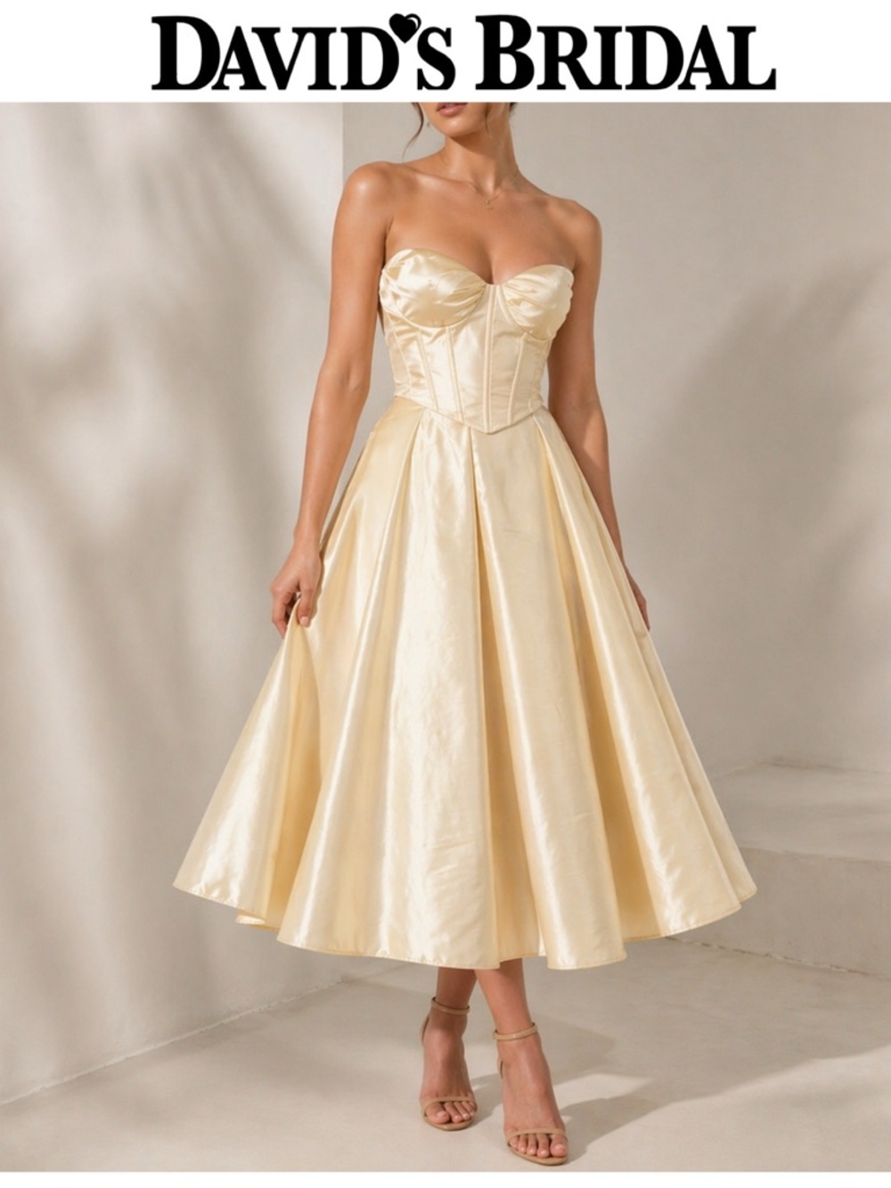 David’s Bridal Yellow Pleated Skirt. $79 Retail. New with Tag!